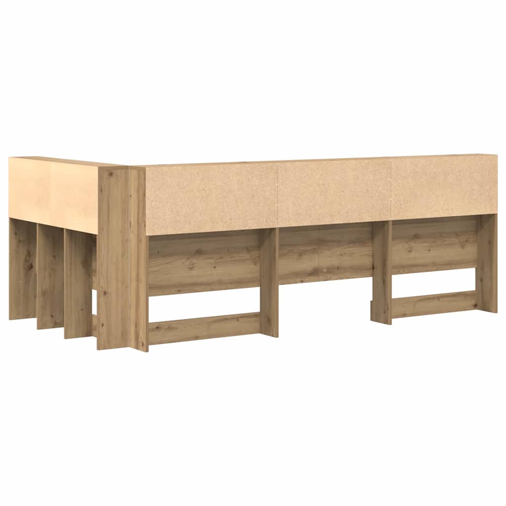 vidaXL Zagłówek do przechowywania z półką Dąb rzemieślniczy 90 cm