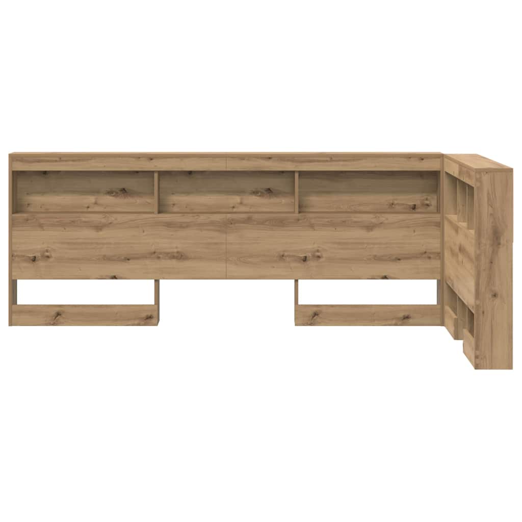 vidaXL Zagłówek do przechowywania z półką Dąb rzemieślniczy 90 cm