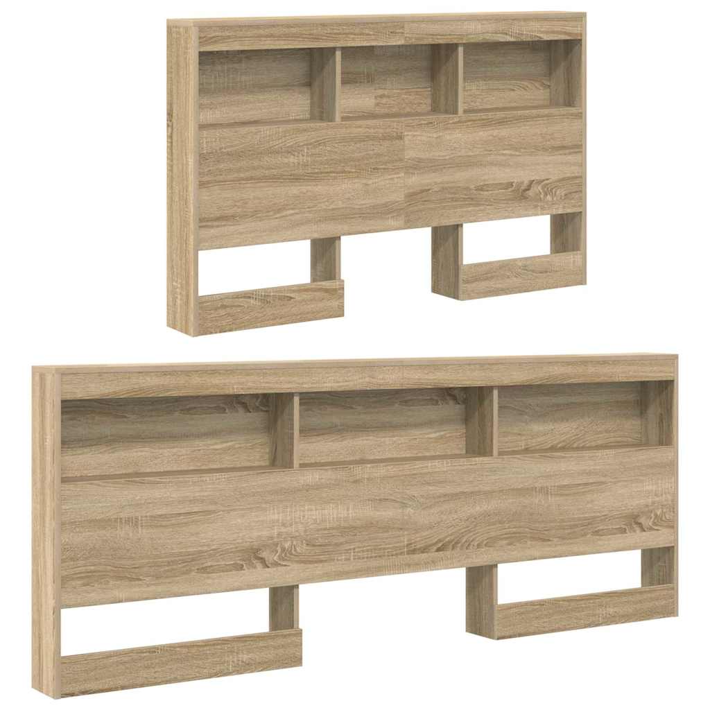 vidaXL Zagłówek do przechowywania Dąb Sonoma 207,5 x 137,5 x 76,5 cm