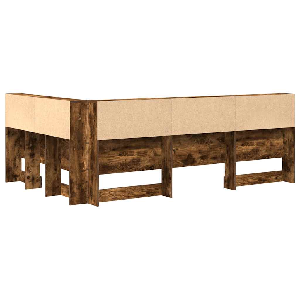 vidaXL Zagłówek do przechowywania Dąb wędzony 207,5 x 137,5 x 76,5 cm