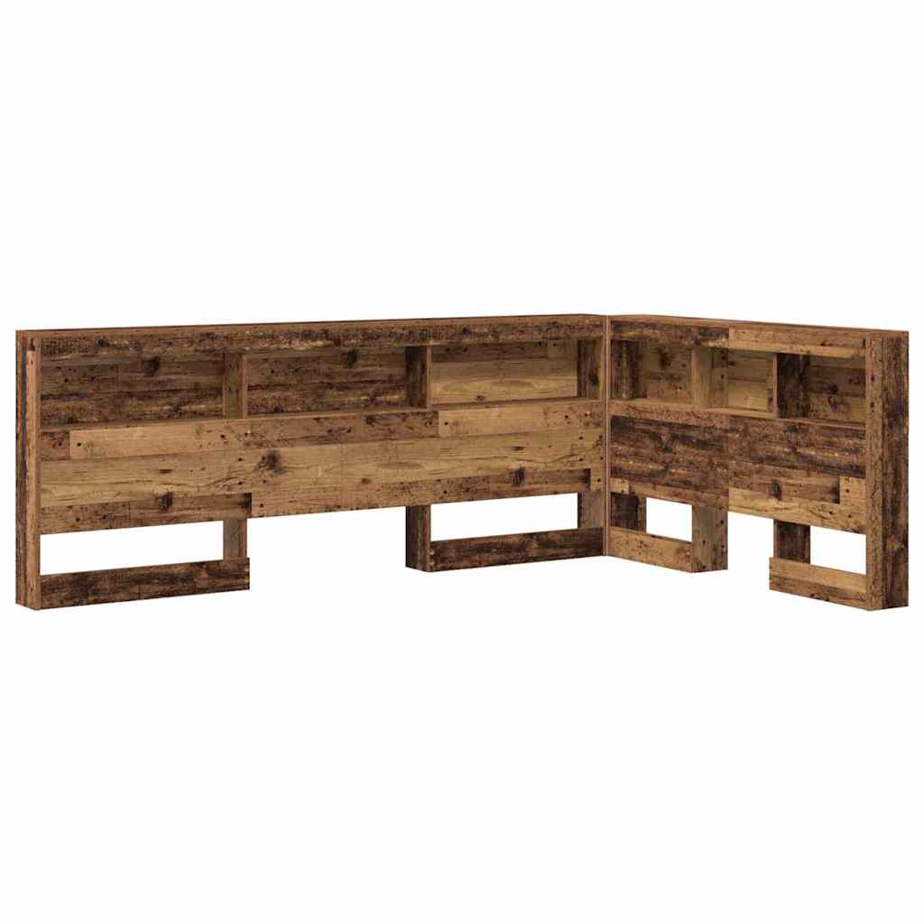 vidaXL Zagłówek do przechowywania Stare drewno 207,5 x 137,5 x 76,5 cm