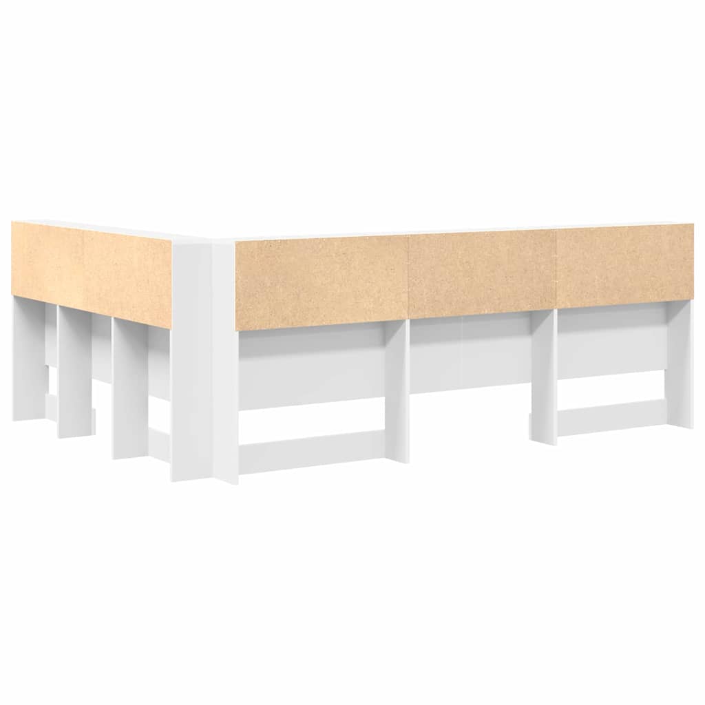 vidaXL Zagłówek do przechowywania Biały 140 cm Materiał drewnopochodny