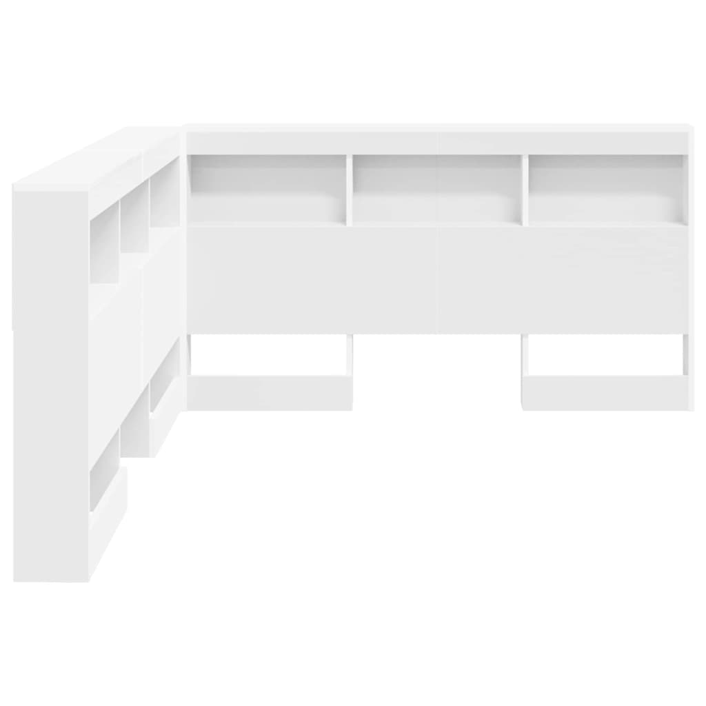 vidaXL Zagłówek do przechowywania Biały 140 cm Materiał drewnopochodny