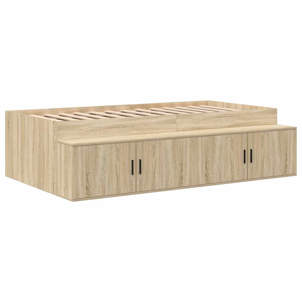 vidaXL Rama łóżka z miejscem na przechowywanie Dąb Sonoma 80 cm