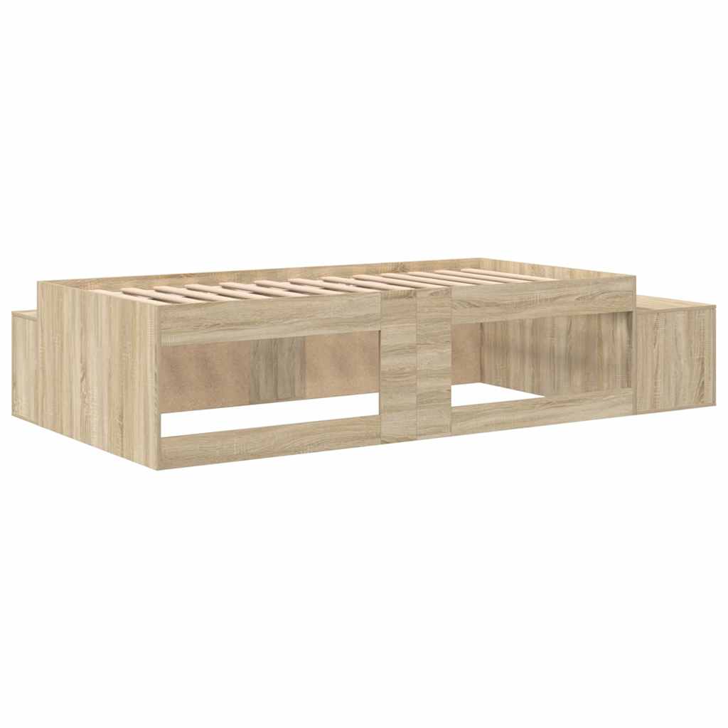 vidaXL Rama łóżka z miejscem na przechowywanie Dąb Sonoma 80 cm