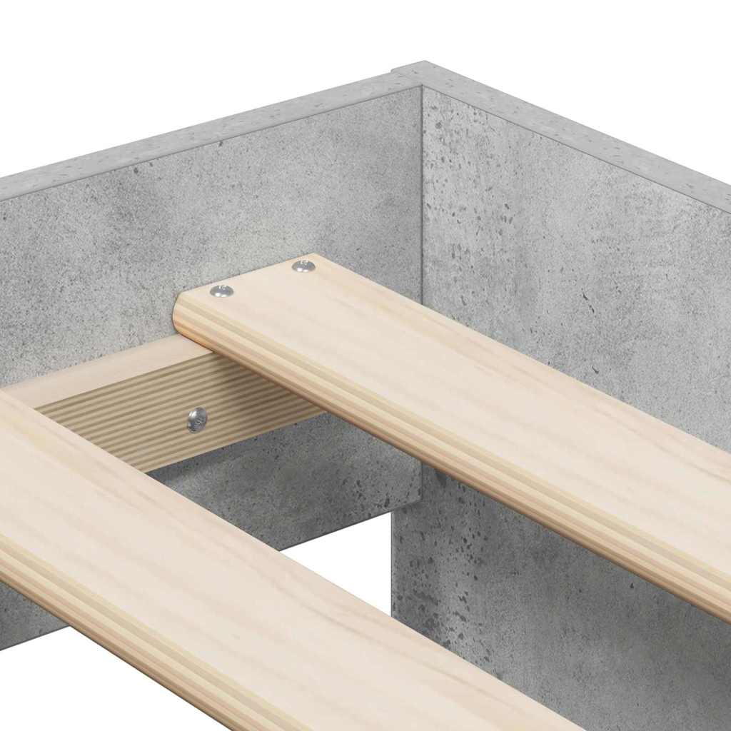 vidaXL Rama łóżka z miejscem na przechowywanie Betonowy szary 80 cm