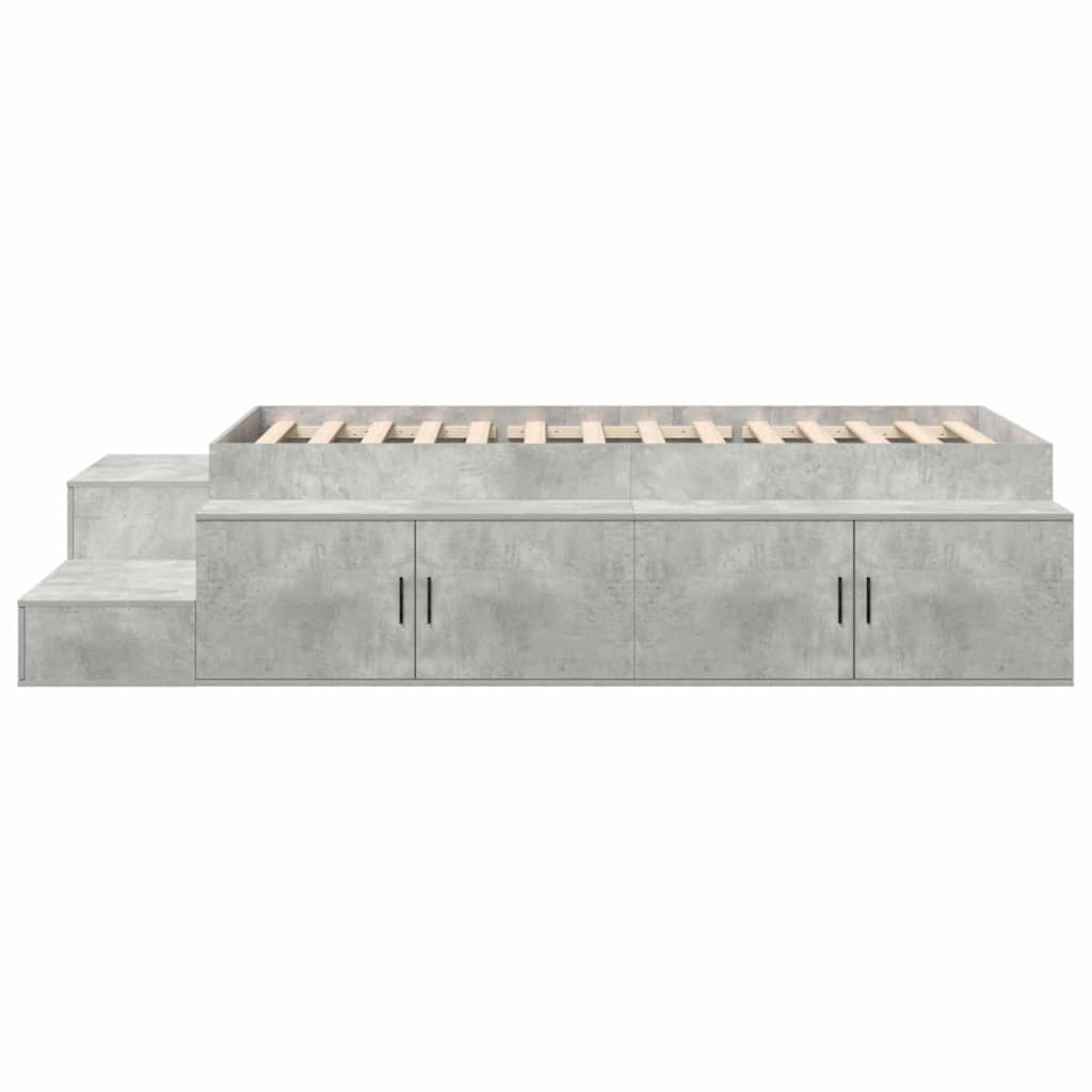 vidaXL Rama łóżka z miejscem na przechowywanie Betonowy szary 80 cm