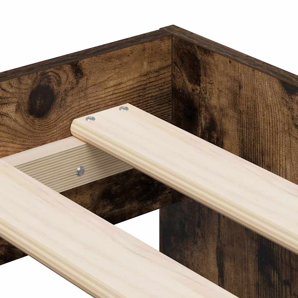 vidaXL Rama łóżka z miejscem na przechowywanie Dąb wędzony 80 cm