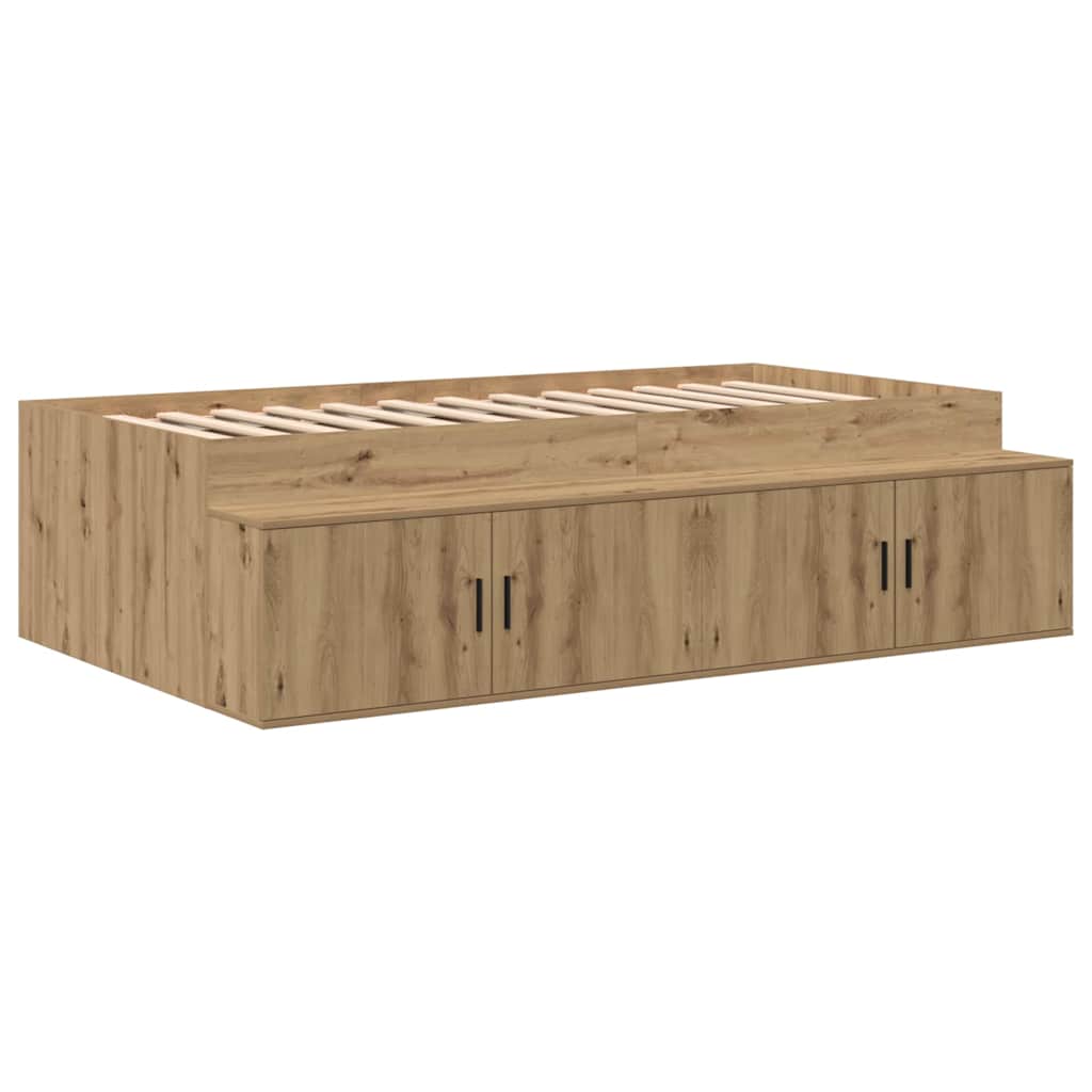 vidaXL Rama łóżka z miejscem na przechowywanie Dąb rzemieślniczy 80 cm