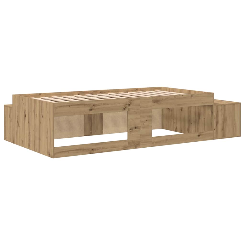 vidaXL Rama łóżka z miejscem na przechowywanie Dąb rzemieślniczy 80 cm