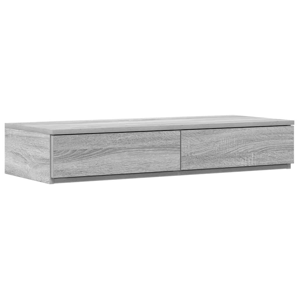 vidaXL Rama łóżka z miejscem na przechowywanie Szary Sonoma 80 cm