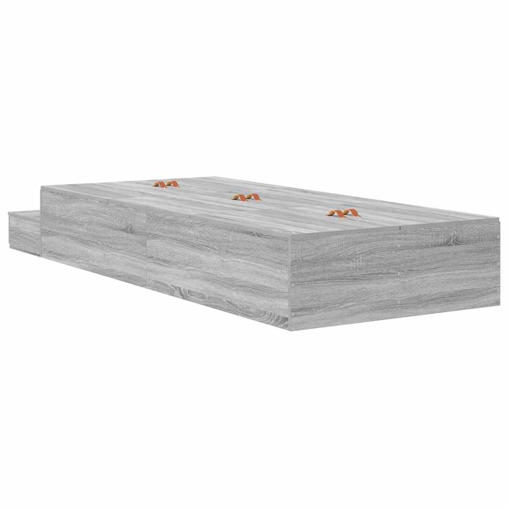 vidaXL Rama łóżka z miejscem na przechowywanie Szary Sonoma 80 cm