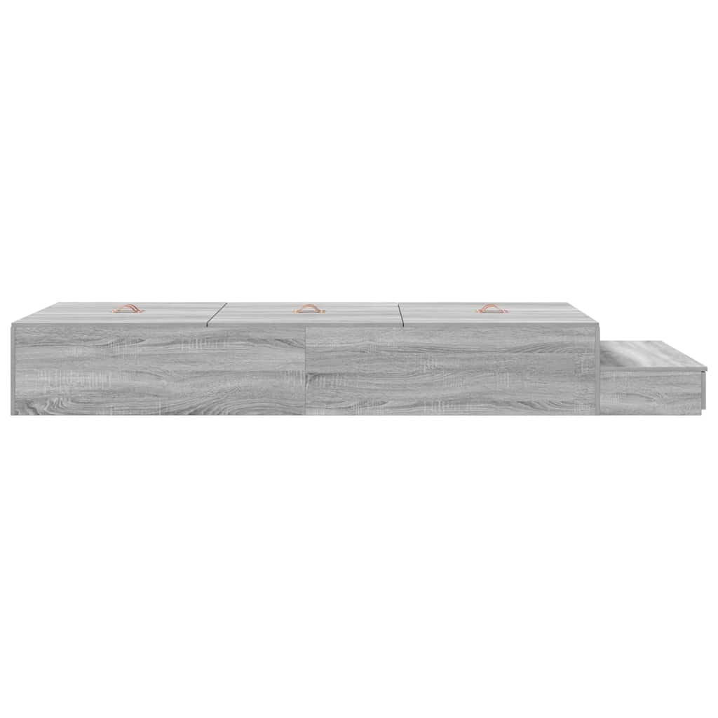 vidaXL Rama łóżka z miejscem na przechowywanie Szary Sonoma 80 cm