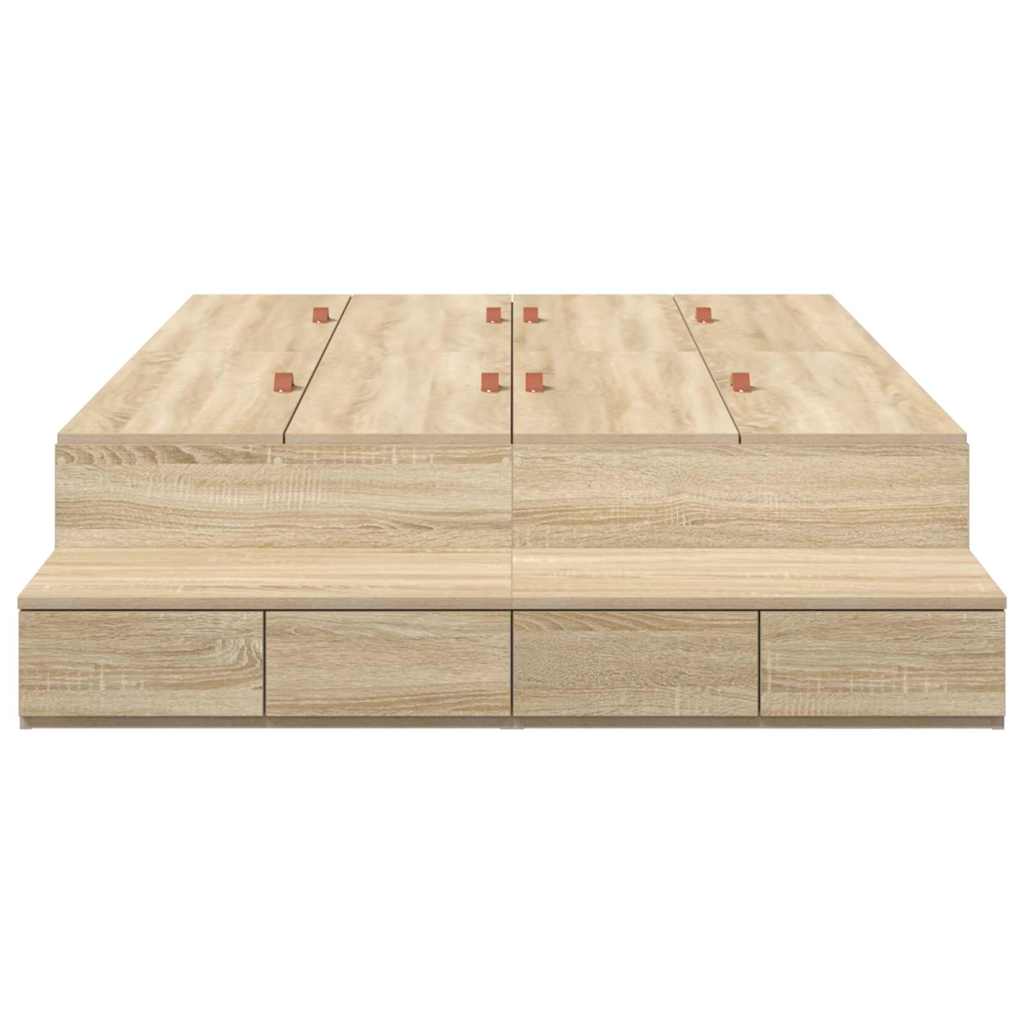 vidaXL Rama łóżka z miejscem na przechowywanie Dąb Sonoma 120 cm