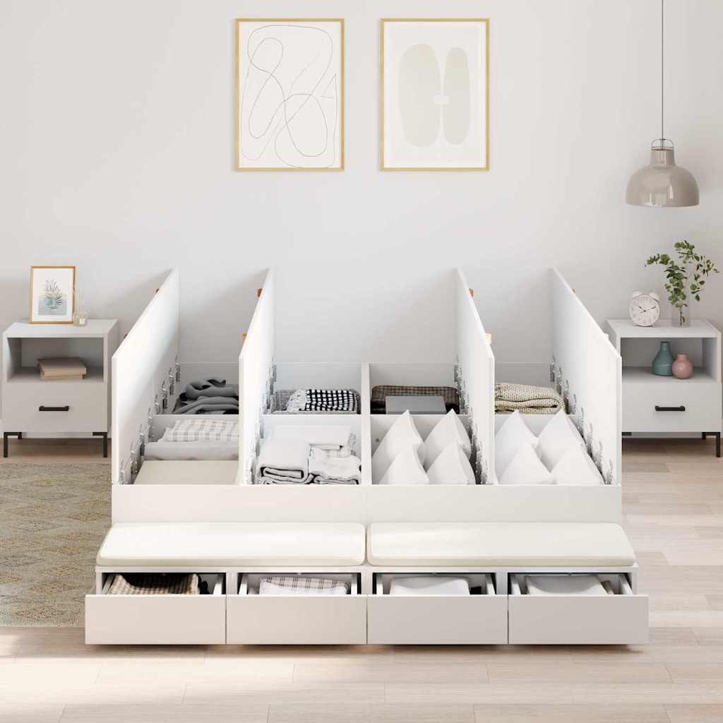 vidaXL Rama łóżka z miejscem na przechowywanie z szufladą Biały 150 cm