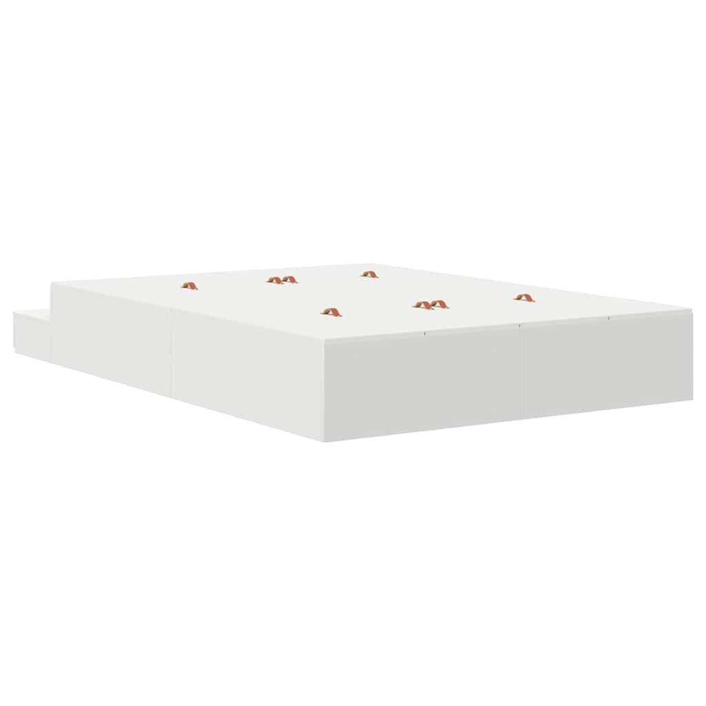 vidaXL Rama łóżka z miejscem na przechowywanie z szufladą Biały 150 cm