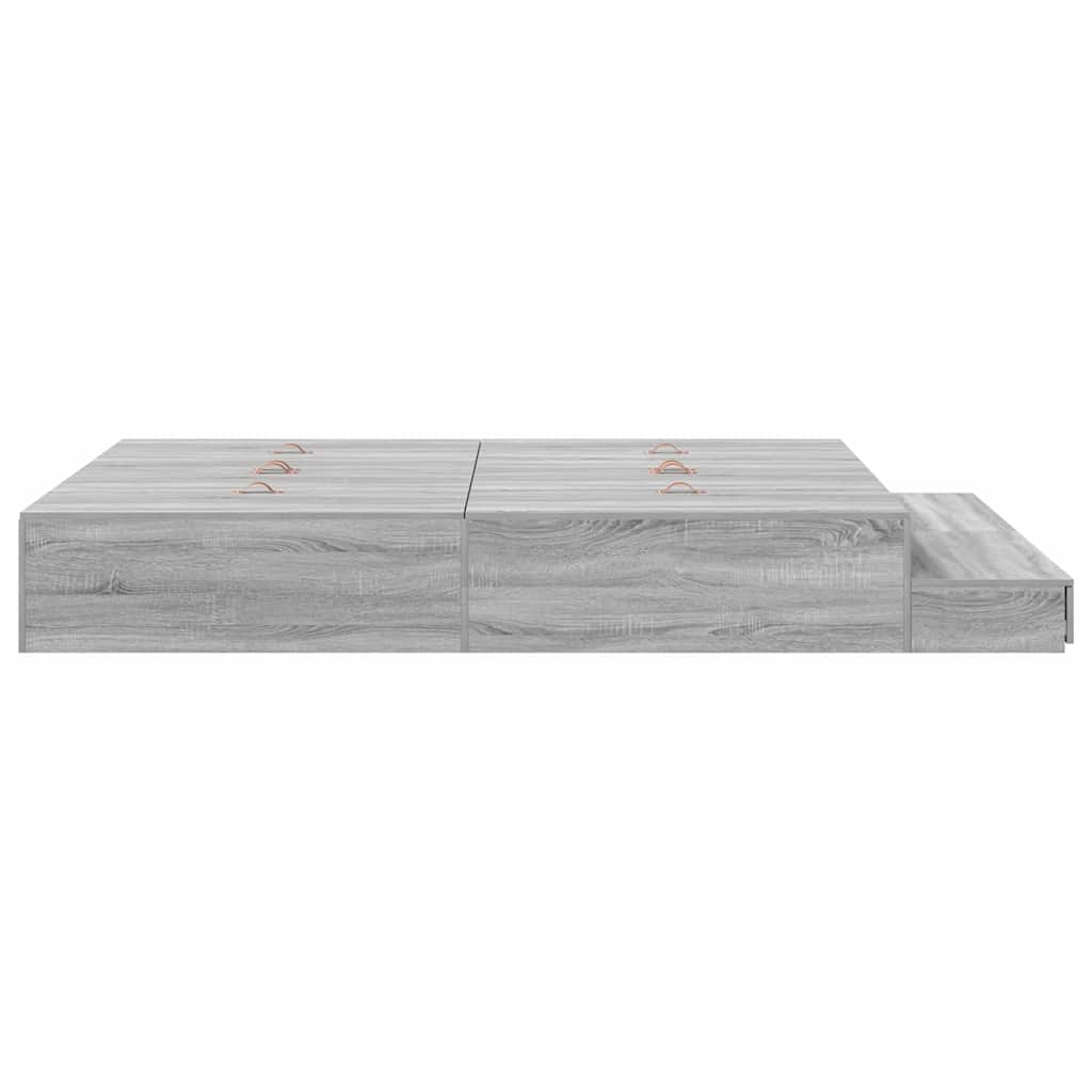 vidaXL Rama łóżka z miejscem na przechowywanie Szary Sonoma 150 cm