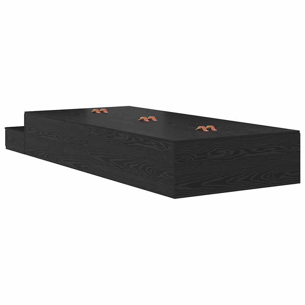 vidaXL Rama łóżka z miejscem na przechowywanie Czarny Dąb 90 cm