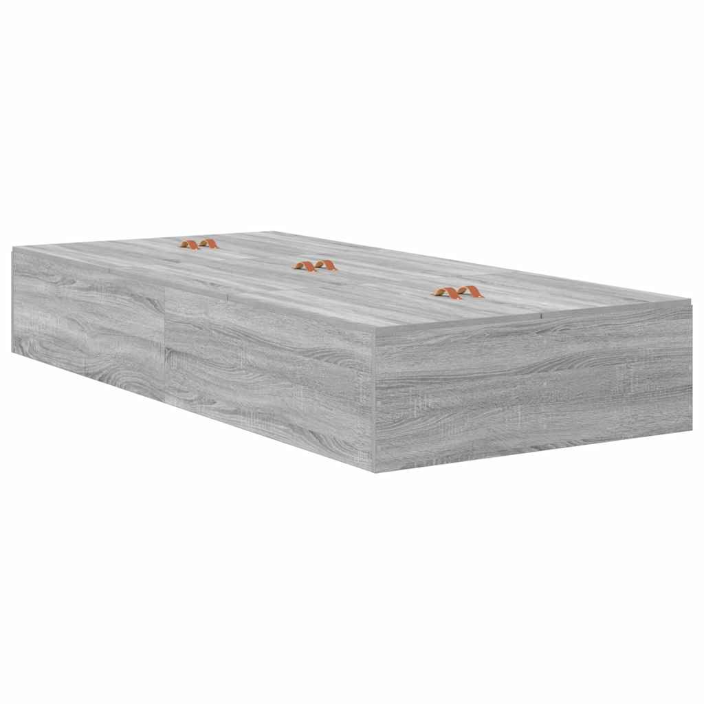 vidaXL Rama łóżka z miejscem na przechowywanie Szary Sonoma 75 cm