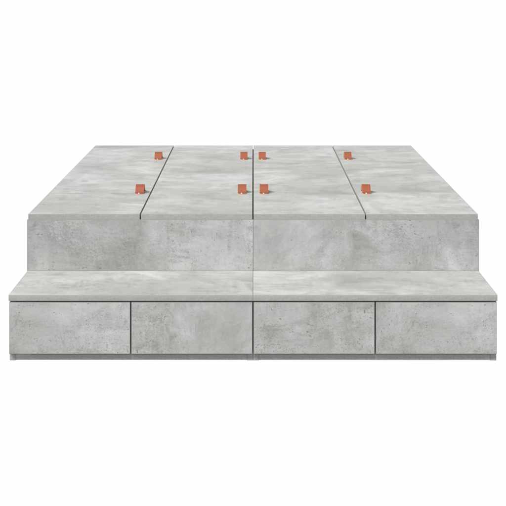 vidaXL Rama łóżka z miejscem na przechowywanie Betonowy szary 120 cm