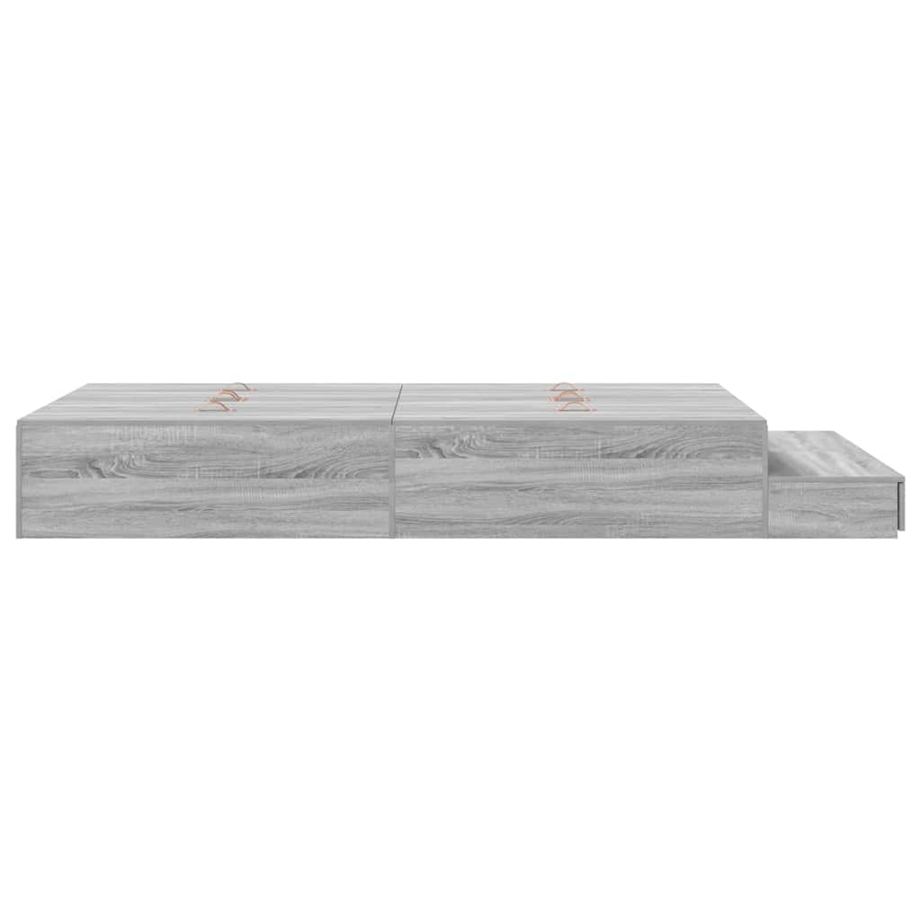 vidaXL Rama łóżka z miejscem na przechowywanie Szary Sonoma 120 cm