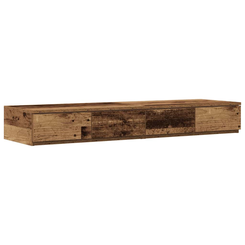 vidaXL Rama łóżka z miejscem na przechowywanie Stare drewno 120 cm