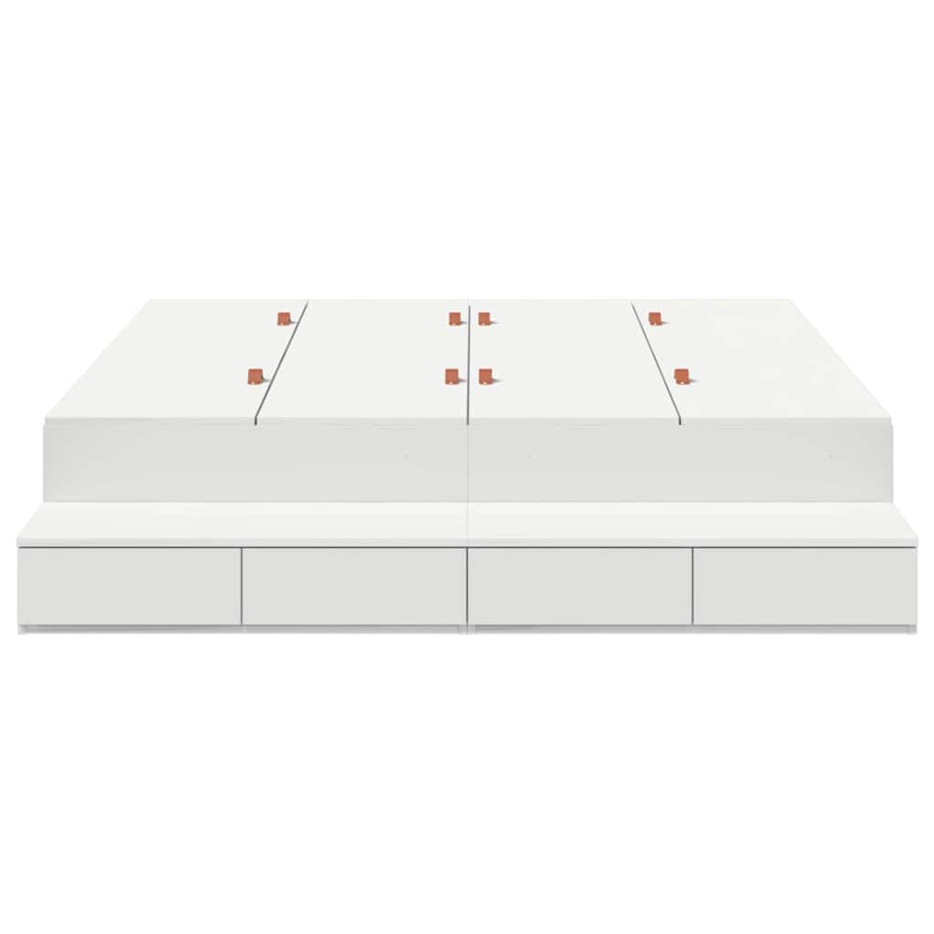 vidaXL Rama łóżka z miejscem na przechowywanie z szufladą Biały 140 cm