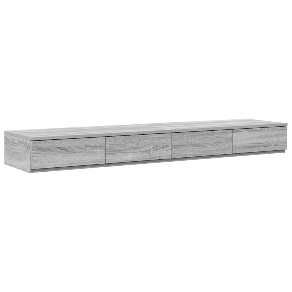 vidaXL Rama łóżka z miejscem na przechowywanie Szary Sonoma 140 cm