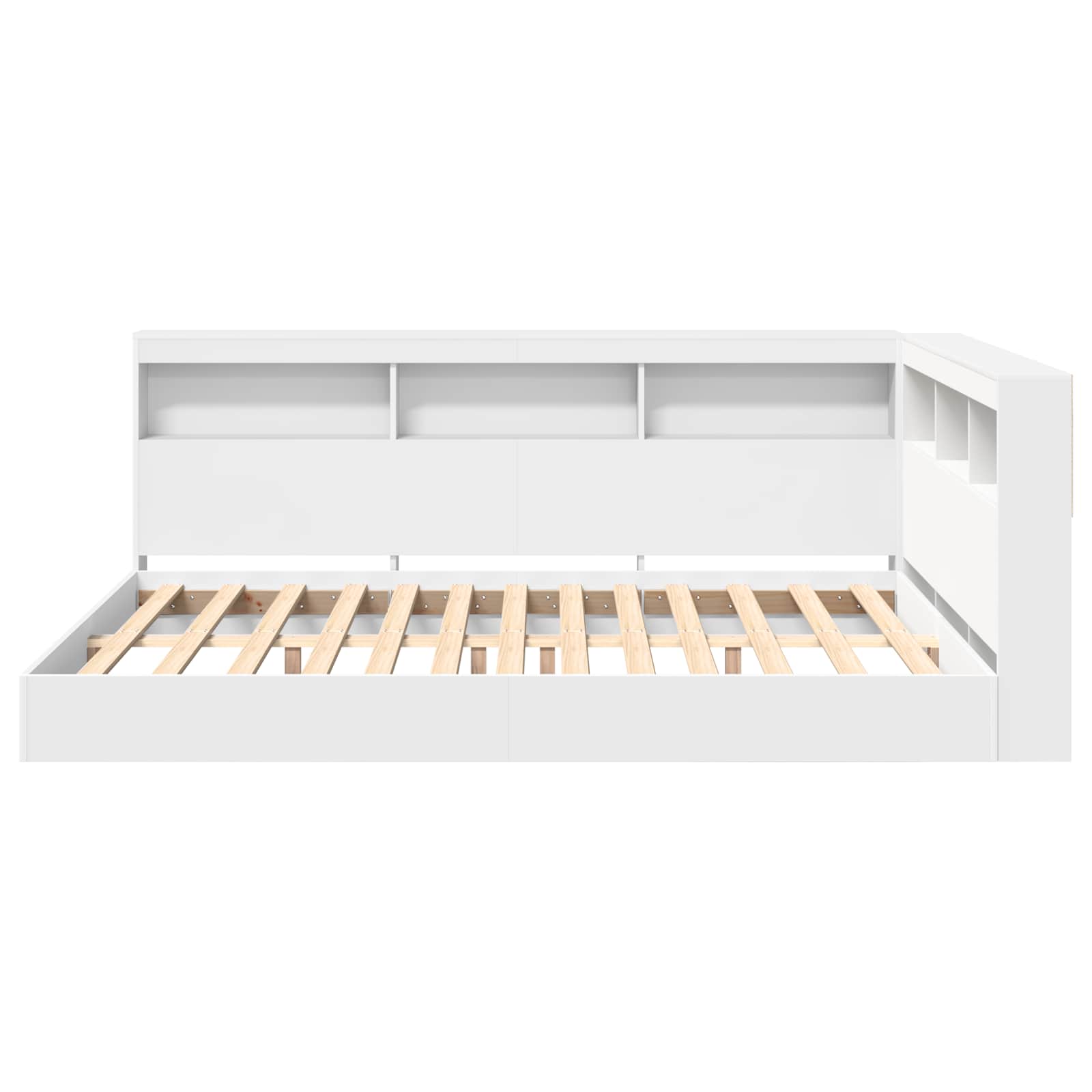 vidaXL Łóżko z Biblioteczką Biały 140 x 200 cm Materiał drewnopochodny