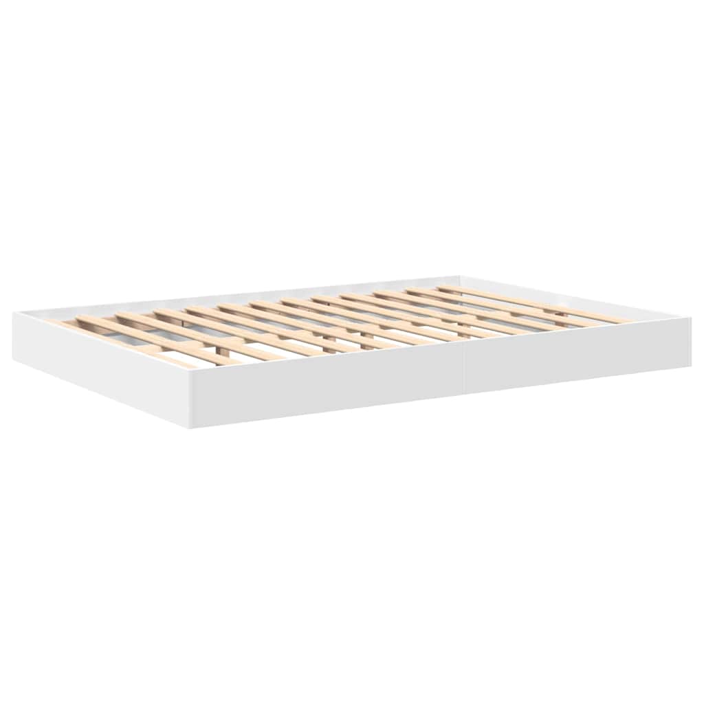 vidaXL Łóżko z Biblioteczką Biały 135 x 190 cm Drewno inżynieryjne