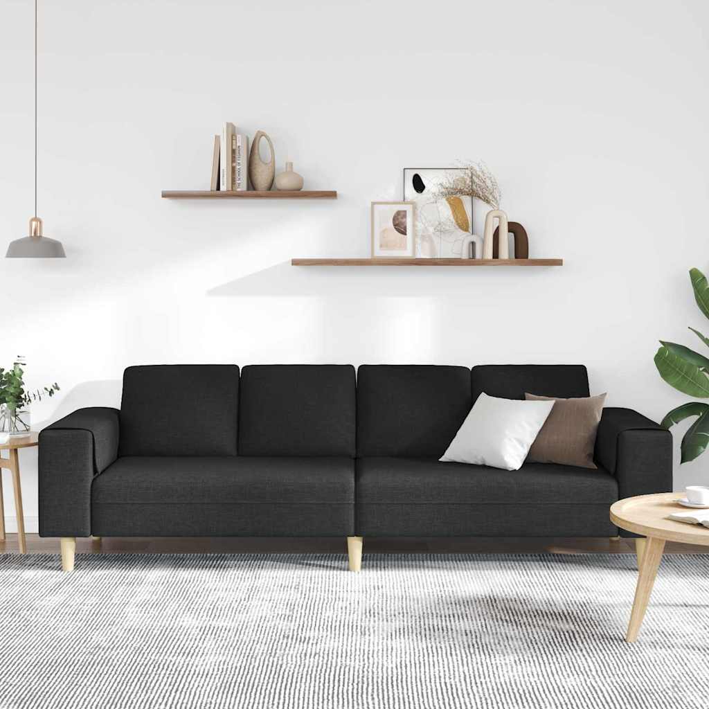 vidaXL Sofa do salonu Czarny 250 x 77 x 76 cm Poliester