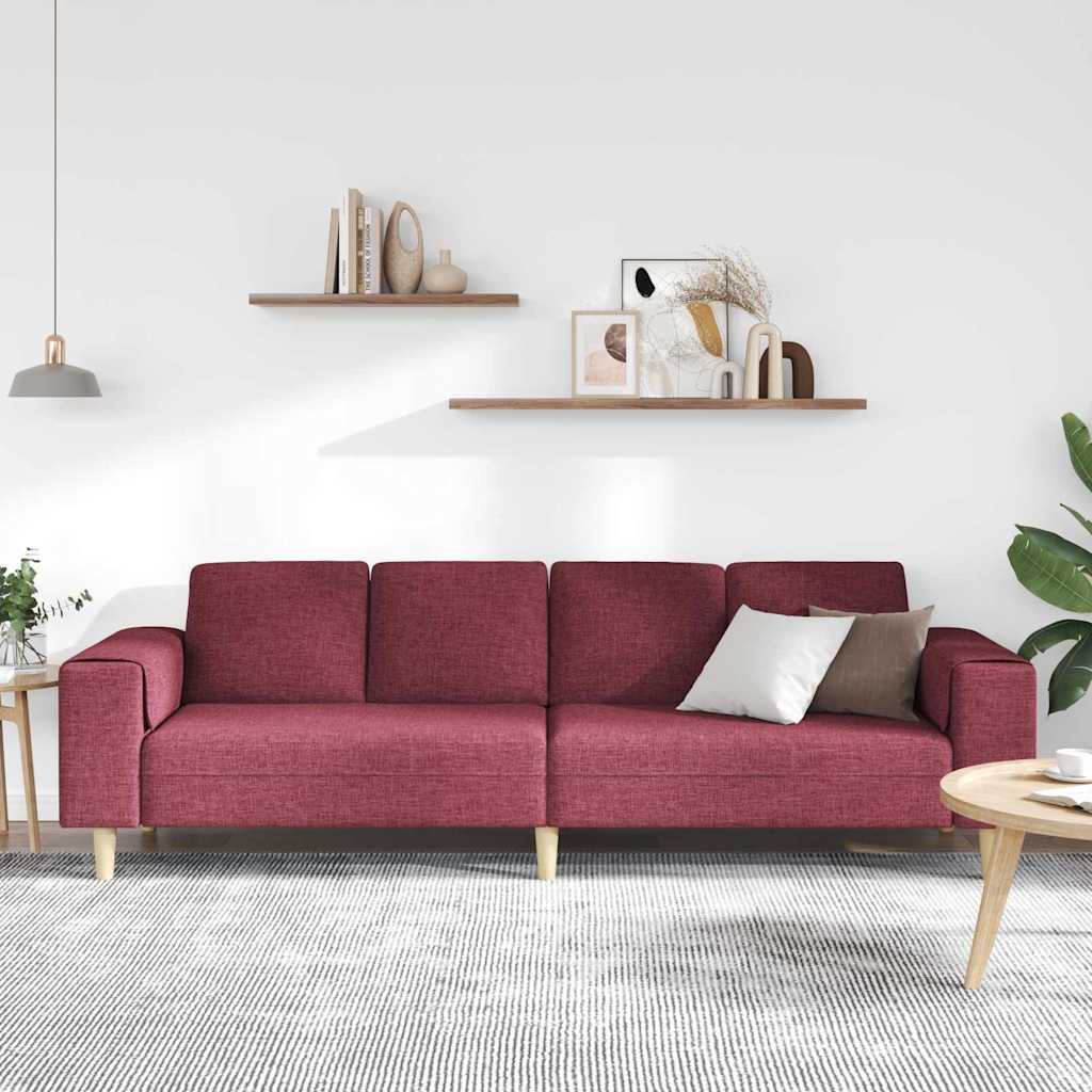 vidaXL Sofa do salonu Czerwone wino 250 x 77 x 76 cm Poliester
