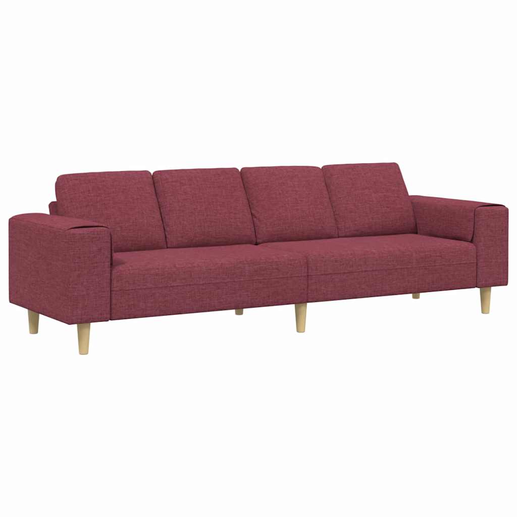 vidaXL Sofa do salonu Czerwone wino 250 x 77 x 76 cm Poliester