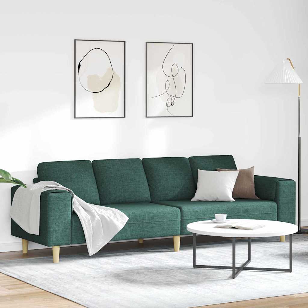 vidaXL Sofa do salonu Ciemna zieleń 250 x 77 x 76 cm Poliester
