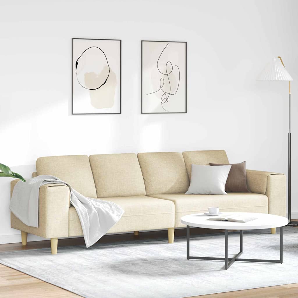vidaXL Sofa do salonu Kremowy 250 x 77 x 76 cm Poliester