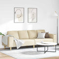 vidaXL Sofa do salonu Kremowy 250 x 77 x 76 cm Poliester