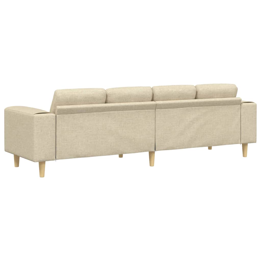 vidaXL Sofa do salonu Kremowy 250 x 77 x 76 cm Poliester