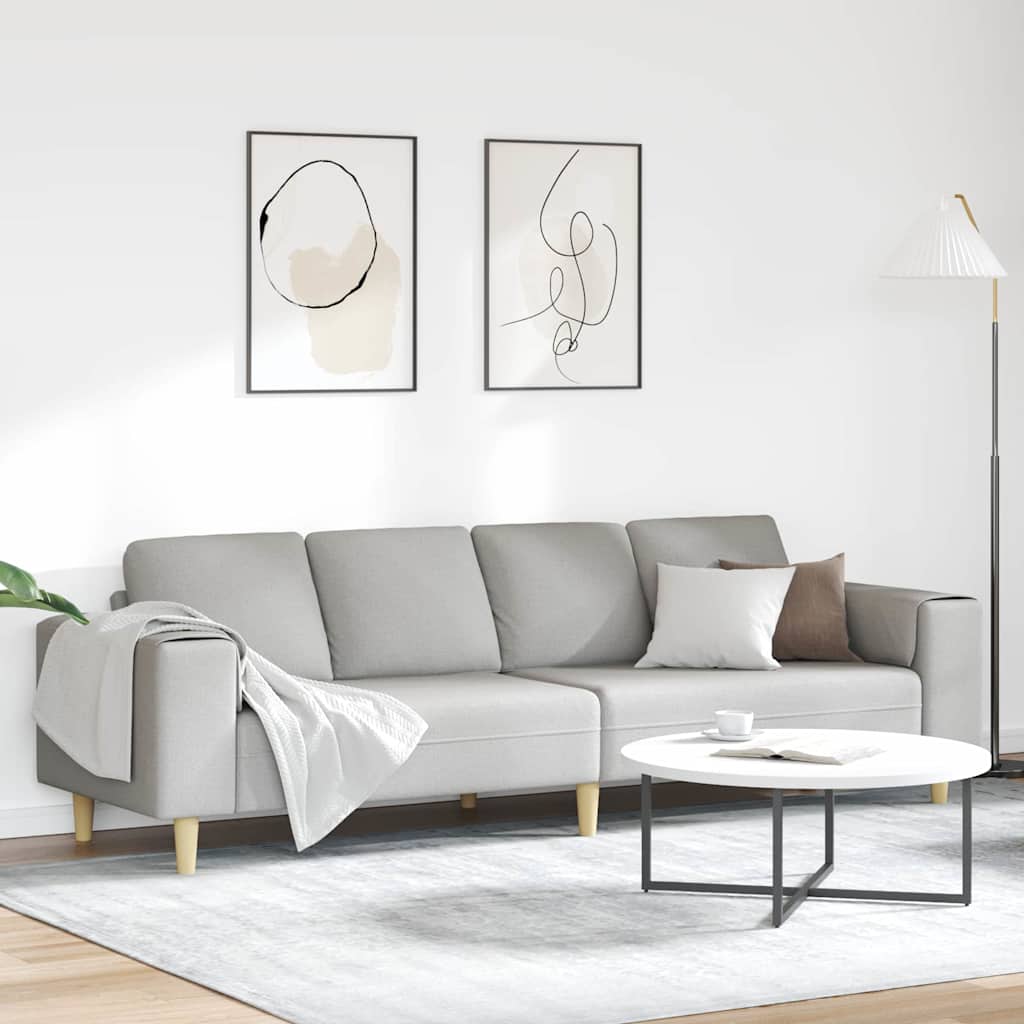 vidaXL Sofa do salonu Szary chmur 250 x 77 x 76 cm Poliester