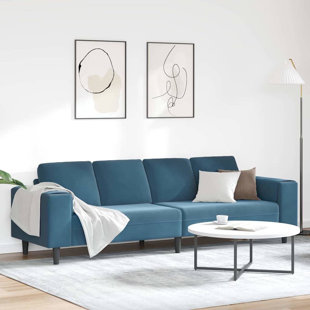 vidaXL Sofa do salonu Niebieski 250 x 77 x 76 cm