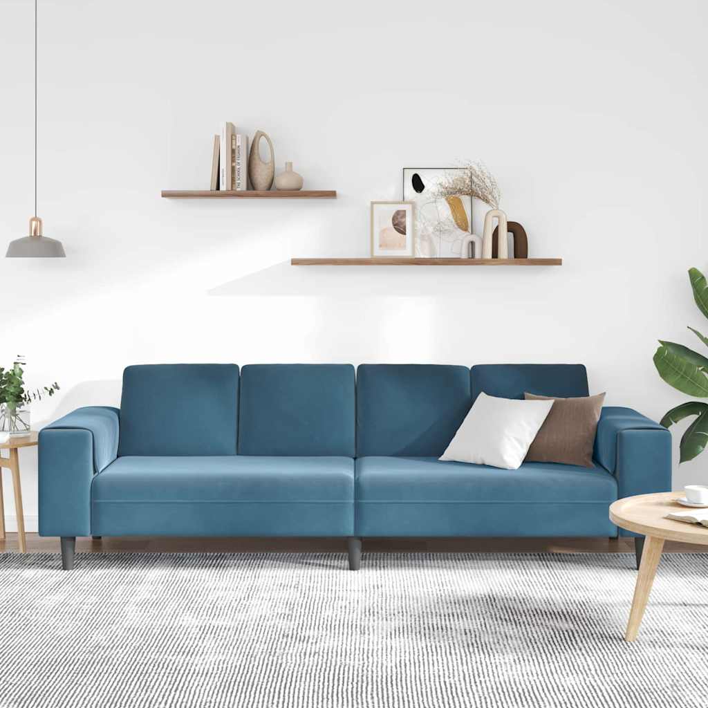 vidaXL Sofa do salonu Niebieski 250 x 77 x 76 cm