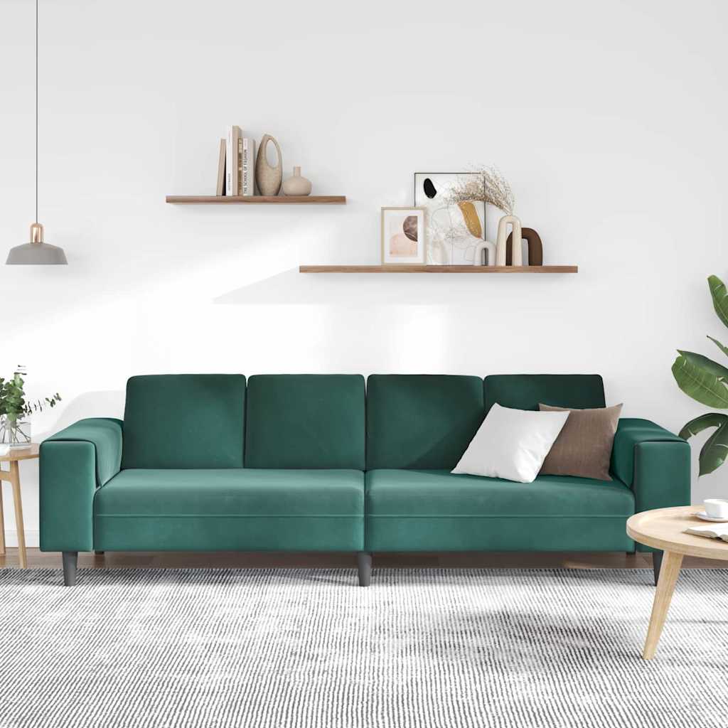 vidaXL Sofa do salonu Ciemna zieleń 250 x 77 x 76 cm