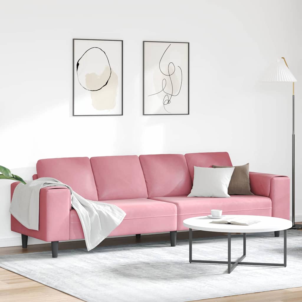 vidaXL Sofa do salonu Różowy 250 x 77 x 76 cm