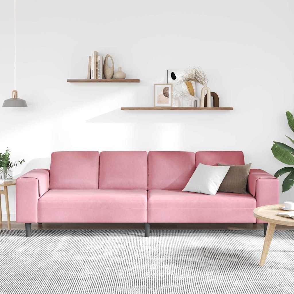 vidaXL Sofa do salonu Różowy 250 x 77 x 76 cm