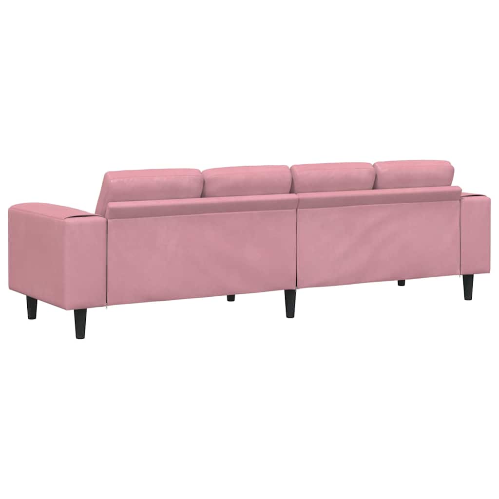 vidaXL Sofa do salonu Różowy 250 x 77 x 76 cm