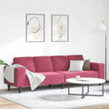 vidaXL Sofa do salonu Czerwone wino 250 x 77 x 76 cm