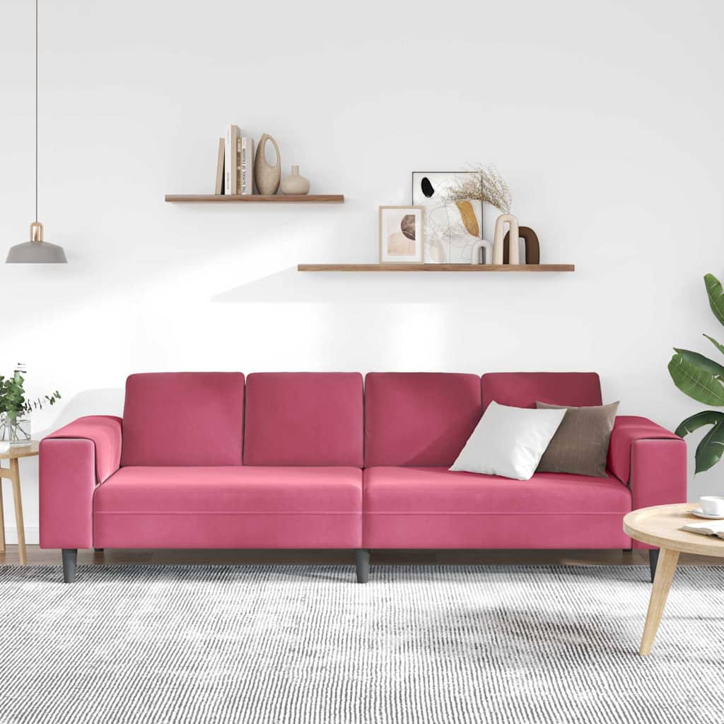 vidaXL Sofa do salonu Czerwone wino 250 x 77 x 76 cm