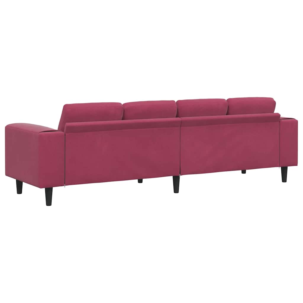 vidaXL Sofa do salonu Czerwone wino 250 x 77 x 76 cm