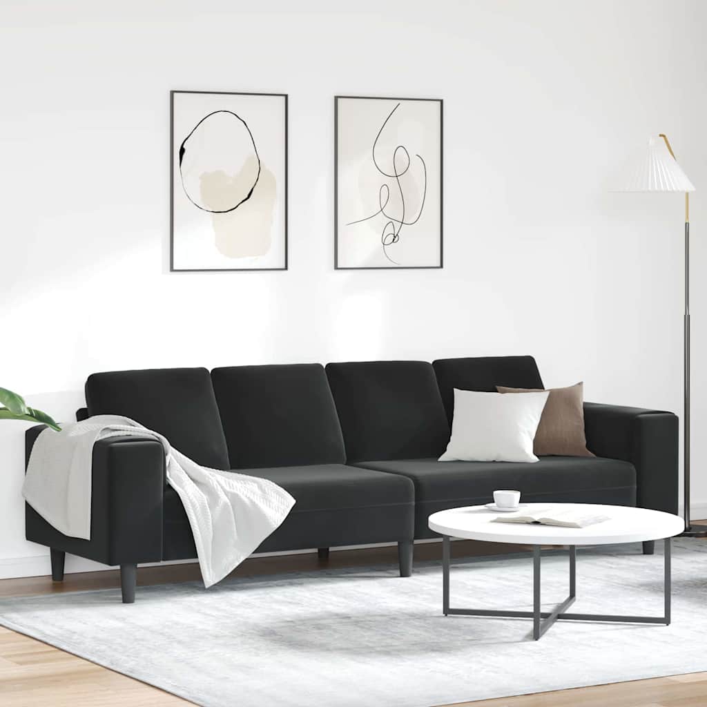 vidaXL Sofa do salonu Czarny 250 x 77 x 76 cm