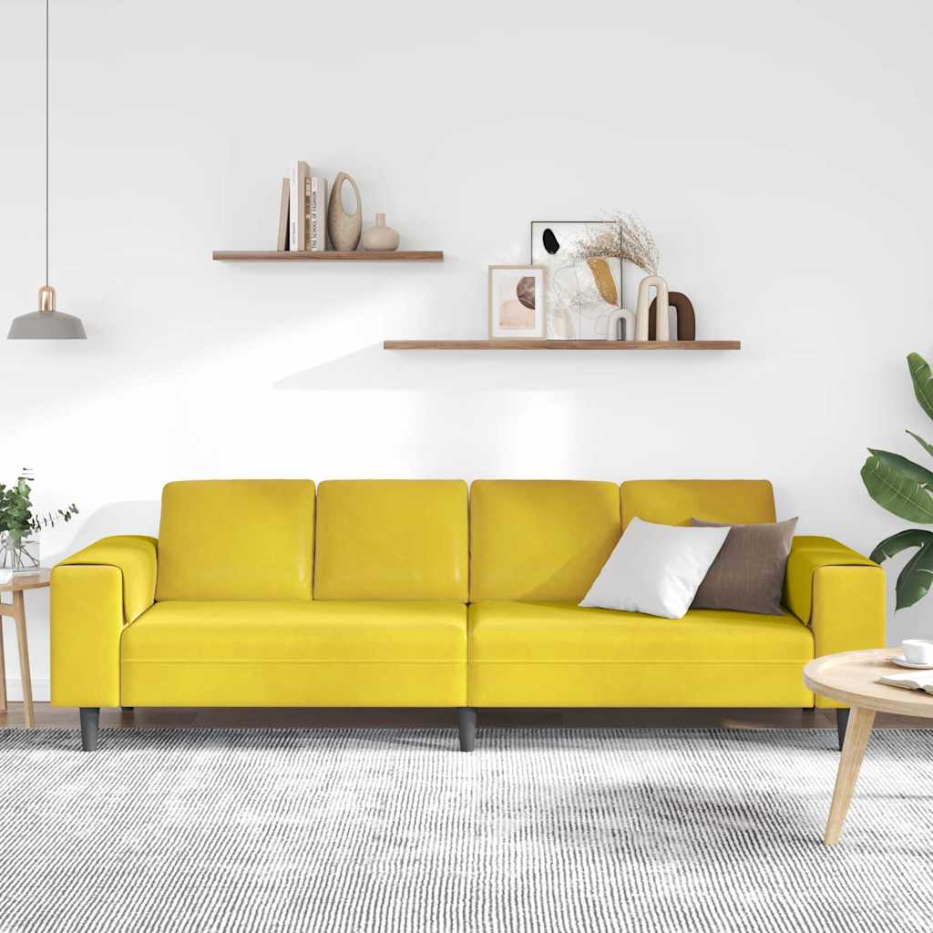 vidaXL Sofa do salonu Żółty 250 x 77 x 76 cm