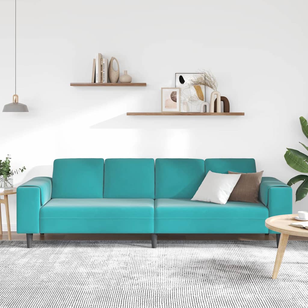 vidaXL Sofa do salonu Turkusowy 250 x 188 x 76 cm